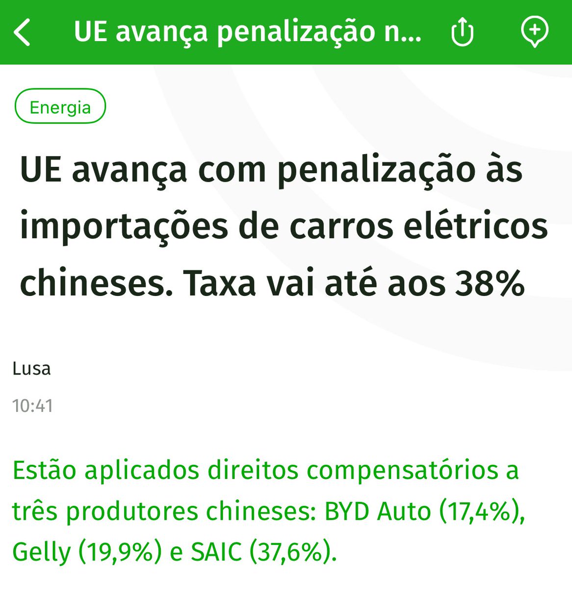 Já disseram alguma coisa sobre o protecionismo europeu?