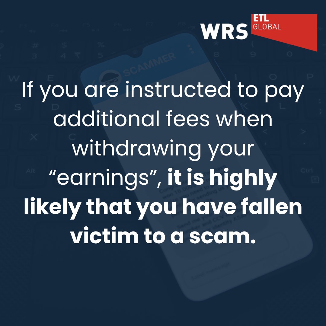 WRS_ETL's tweet photo. If you suspect you have fell victim to an online investment scam, intrust us today on a no win no fee basis.

In 2024 alone, we have recovered over 5+ million for 100+ clients. We use our experience and expertise to achieve the best possible results for our clients. https://t.co/9t1D23s3eX