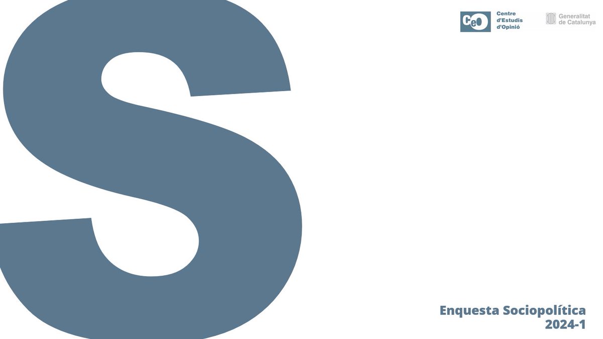 📊 Avui ha entrat al Registre d'Estudis d'Opinió (REO) l'Enquesta #Sociopolítica de 2024, la voluntat de la qual és conèixer l'opinió dels catalans i catalanes sobre qüestions relacionades amb la immigració i l’educació #dadesCEO

🧐 Consulta-la al web 👉bit.ly/4f3lIOz