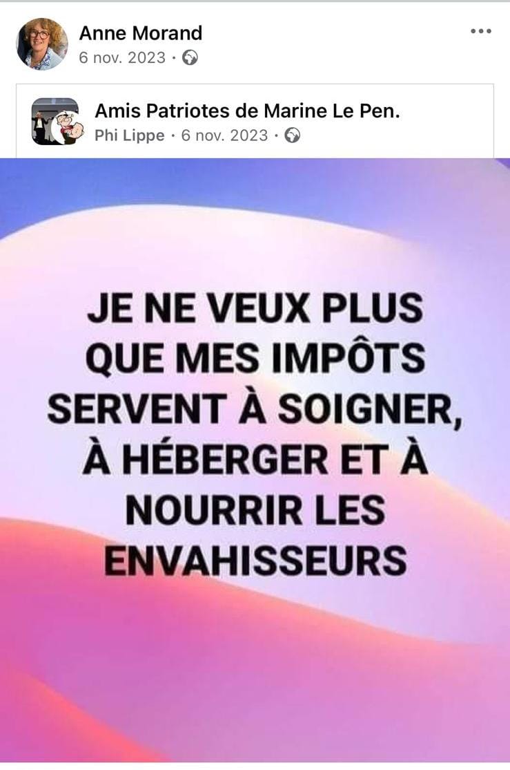 Martin David-Brochen (@martin_davidb) on Twitter photo Je vous présente les publications de la candidate du Rassemblement National sur la 4eme circo du Nord. On comprends mieux pourquoi ici comme ailleurs, ils refusent le débat. Ce dimanche 7 juillet, pour tourner la page Macron et battre le RN : voter <a href="/ch_brun/">Charlotte Brun</a> et @F_Schmitt59130 ! S Je vous présente les publications de la candidate du Rassemblement National sur la 4eme circo du Nord. On comprends mieux pourquoi ici comme ailleurs, ils refusent le débat. Ce dimanche 7 juillet, pour tourner la page Macron et battre le RN : voter <a href="/ch_brun/">Charlotte Brun</a> et @F_Schmitt59130 ! S