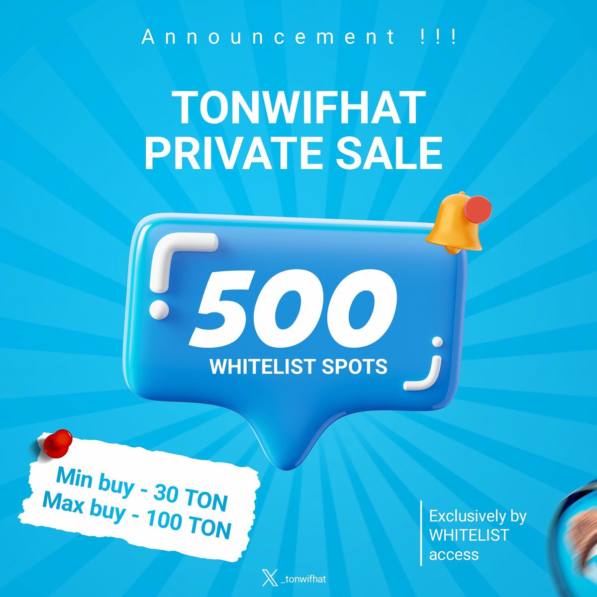 TON WIF HAT WL GIVEAWAY 

$TON SEASON?

Let’s get it! Gonna be giving 5
<a href="/_tonwifhat/">TONWIFHAT</a>
 WL spots to 5 Random RTs.

To win:
⭐ Follow 
<a href="/_tonwifhat/">TONWIFHAT</a>
 &amp; 
<a href="/avengersdao/">Avengersdao| base.eth</a> 
 
⭐ Like and RT this
⭐ Comment your Address

24 ⏰ 

#Ton #Giveaway