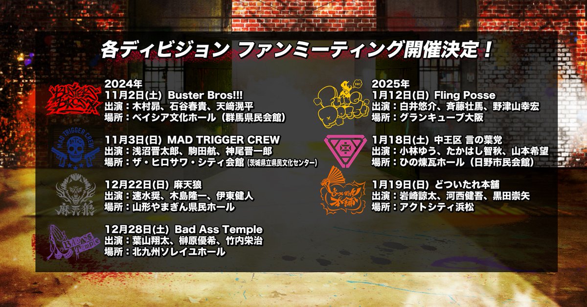 ヒプマイ”初”ファンミーティング 「Buster Bros!!!」「MAD TRIGGER