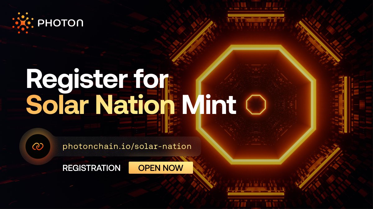 Allowlist registration for the Solar Nation mint is open now 🌐

Your exclusive gateway to securing Eclipse nodes and rewards with ease.

Sign up here 👉 photonchain.io/solar-nation/
