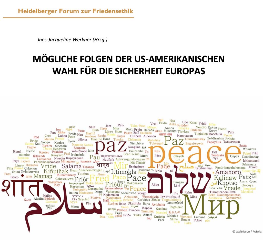Das 5. Working Paper des Heidelberger Forums zur #Friedensethik ist online! 
Es nimmt mögliche Folgen der US-amerikanischen Wahl für die Sicherheit und Verteidigungsfähigkeit Europas in den Blick.
Online abrufbar unter: heidelberger-forum-friedensethik.de/publikationen