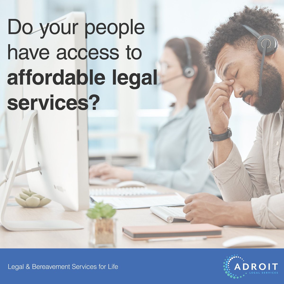🙂Do your people have access to affordable, quality-assured legal services? 

Delivered as complete benefits packages, legal services by Adroit are quick &amp; easy to access, with trusted reassurance that your team &amp; your customers are well-cared for. 

📌buff.ly/3zarc6i