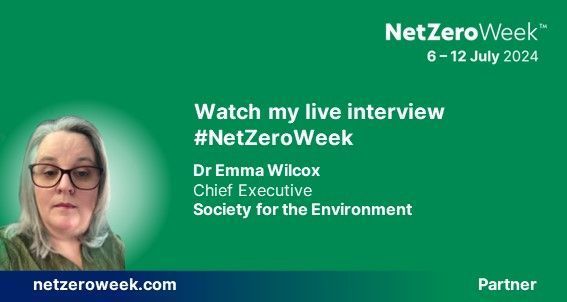 🌎 Net Zero Week Conference kicks off soon!
📆 6-12 July 2024 
Hear from a wide range of experts sharing insight and commentary, including our Chief Executive Emma Wilcox, register here👉 buff.ly/3RJBuDY