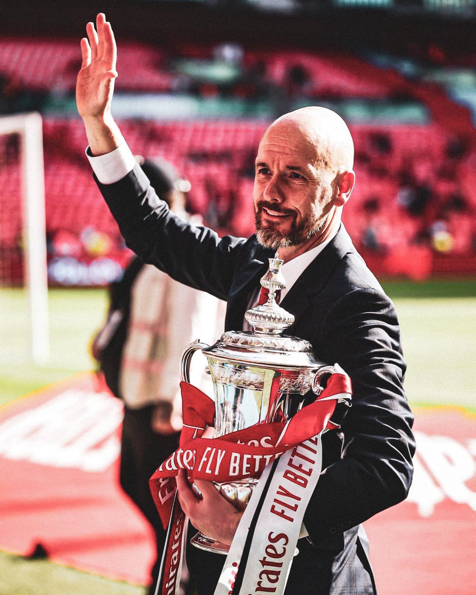 UtdDistrict's tweet photo. 🚨🎙️ | Erik ten Hag: “I am very pleased to have reached agreement with the club to continue working together. Looking back at the past two years, we can reflect with pride on two trophies and many examples of progression from where we were when I joined." https://t.co/EJubRC9oZs