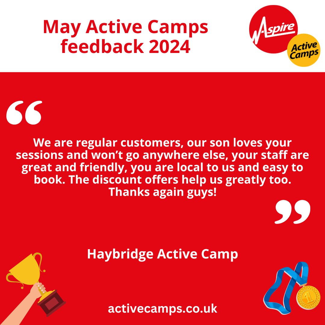 CampsAspire's tweet photo. 🌞 Make this summer a series of highlights with Active Camps! See the graphic for feedback. 🎊 Secure your child's place now at https://t.co/sLEzZCRa0i. #SummerVibes #ActiveJoy https://t.co/ceioCu33rd