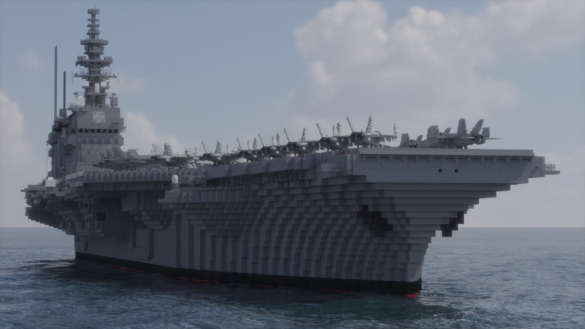 pengui_in777's tweet image. 航空母艦 瑞鶴(CVA-60)
新しい原子力空母が出来て休めるとでも思ったのか？残念、パワーアップして再就役です。原子炉と電磁式カタパルトは予算が足りなくて買えませんでした。代わりにガスタービンとディーゼル両方用意したんでこれで何とかしてね♡
#マインクラフト軍事部