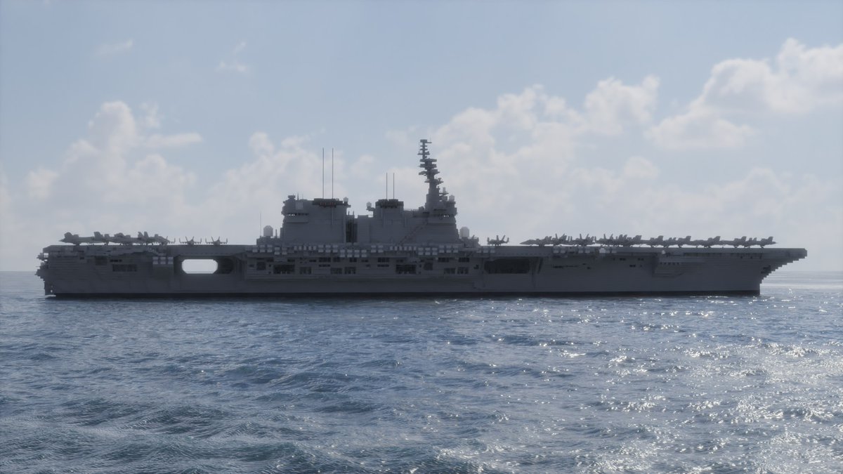 pengui_in777's tweet image. 航空母艦 瑞鶴(CVA-60)
新しい原子力空母が出来て休めるとでも思ったのか？残念、パワーアップして再就役です。原子炉と電磁式カタパルトは予算が足りなくて買えませんでした。代わりにガスタービンとディーゼル両方用意したんでこれで何とかしてね♡
#マインクラフト軍事部