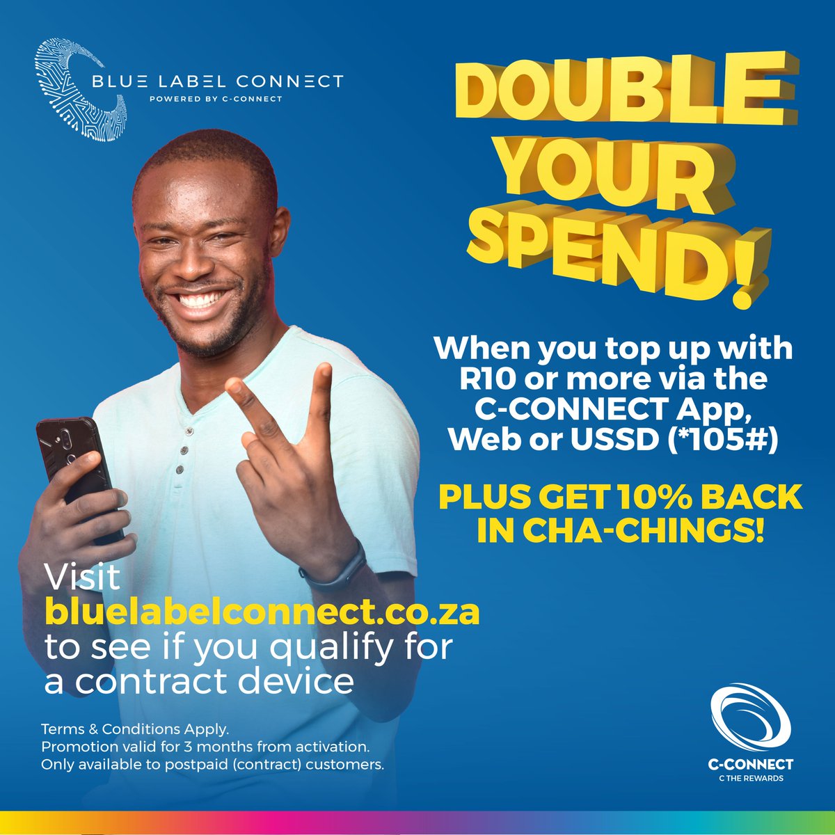 cconnectza's tweet photo. More Rewards, Double Your Spend and Affordable Deals. 

Get all of these with a contract device from C-Connect and Blue Label Connect.

Visit https://t.co/1FxGGzJGoq to see if you qualify.

C-CONNECT C THE REWARDS

#CConnect #ChaChings #CTHEREWARDS #Doubleyourspend https://t.co/mfxpzbbqf0