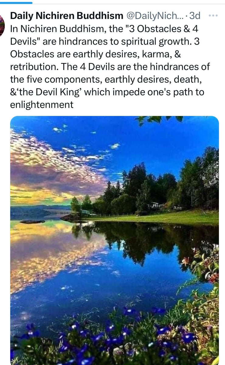 BeautiLei's tweet photo. In Nichiren Buddhism, all humans experience “3 Obstacles &amp; 4 Devils” https://t.co/OB2X6mZyde