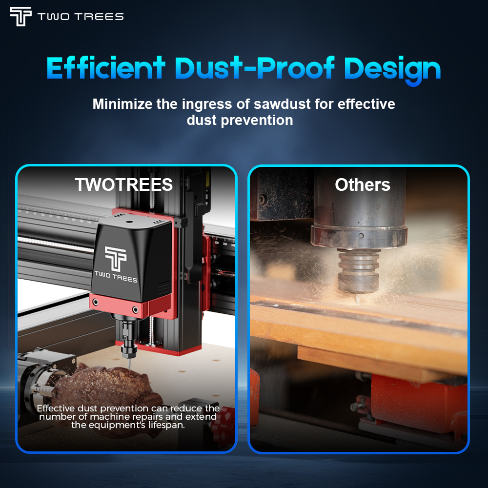 TwoTrees3d_'s tweet image. Have you seen the outer cover of our TTC450PRO? Compared with other products, it can effectively prevent dust.🧐

Effective dust prevention measures can reduce the maintenance frequency of the machine and extend the service life of the equipment.🤗🤗

#TwoTrees #TTC450PRO