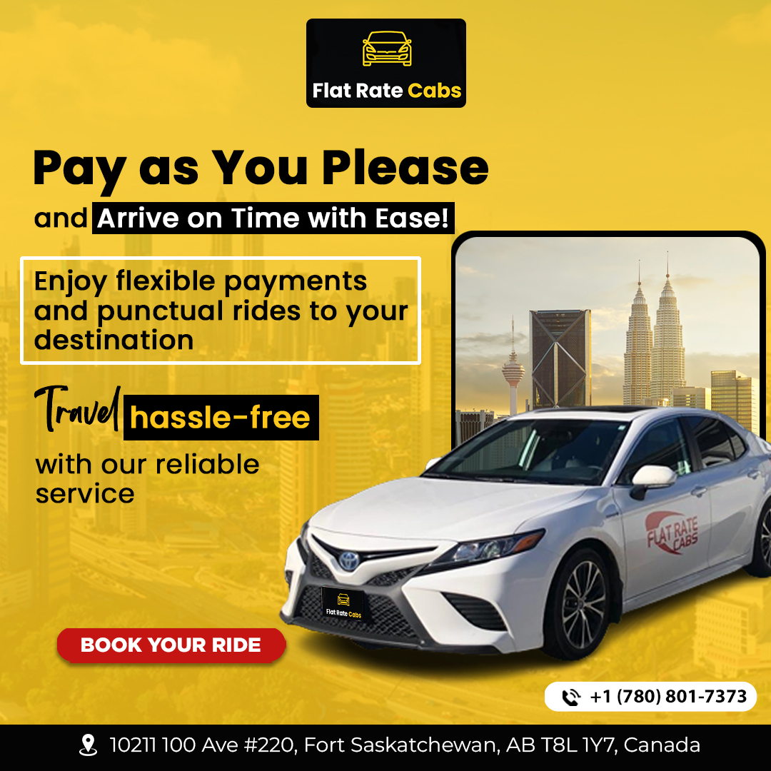 FlatratesCabs's tweet image. Tired of taxi queues and surge pricing? Choose flexibility and on-time arrivals! 

Book your stress-free ride today!
Website 🌐: flatratetaxi.ca
Call Now☎ : (780) 801-7373

#arriveontime #punctual #fortsaskatchewan #BesttaxiService #flatratecabs #canada #albertacanada🇨🇦