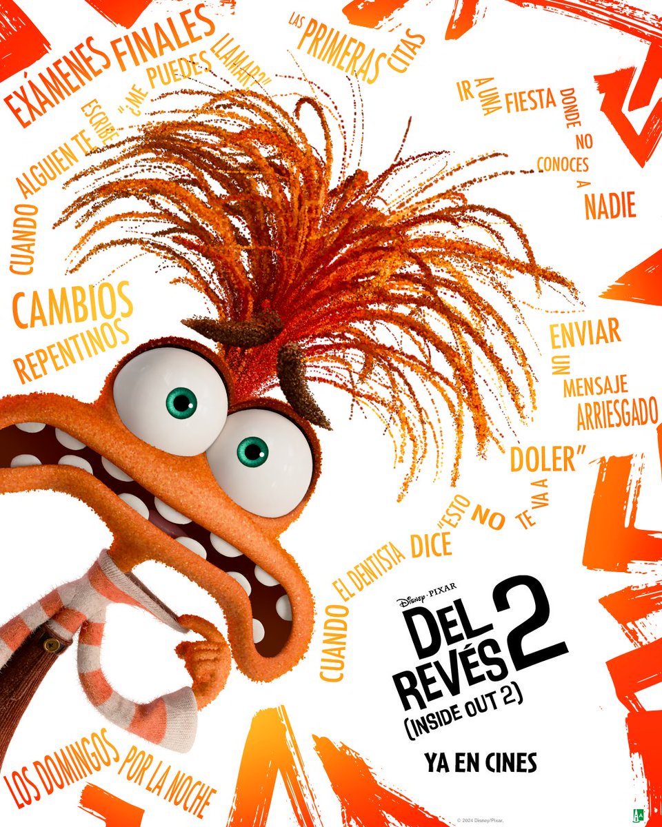 DisneySpain's tweet photo. Ni un solo día sin representarnos.

Ansiedad 🤝 Nuestra vida.

#DelRevés2 (Inside Out 2), de Disney y Pixar. ¡SOLO EN CINES! https://t.co/3o1oPpdl5G