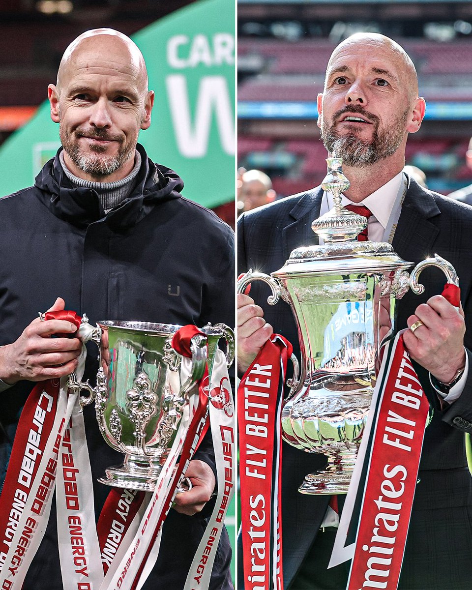 ESPNUK's tweet photo. A reminder that Erik ten Hag hasn't gone a single season at Man United without winning a trophy 🏆 https://t.co/bV1Cg6VqhZ