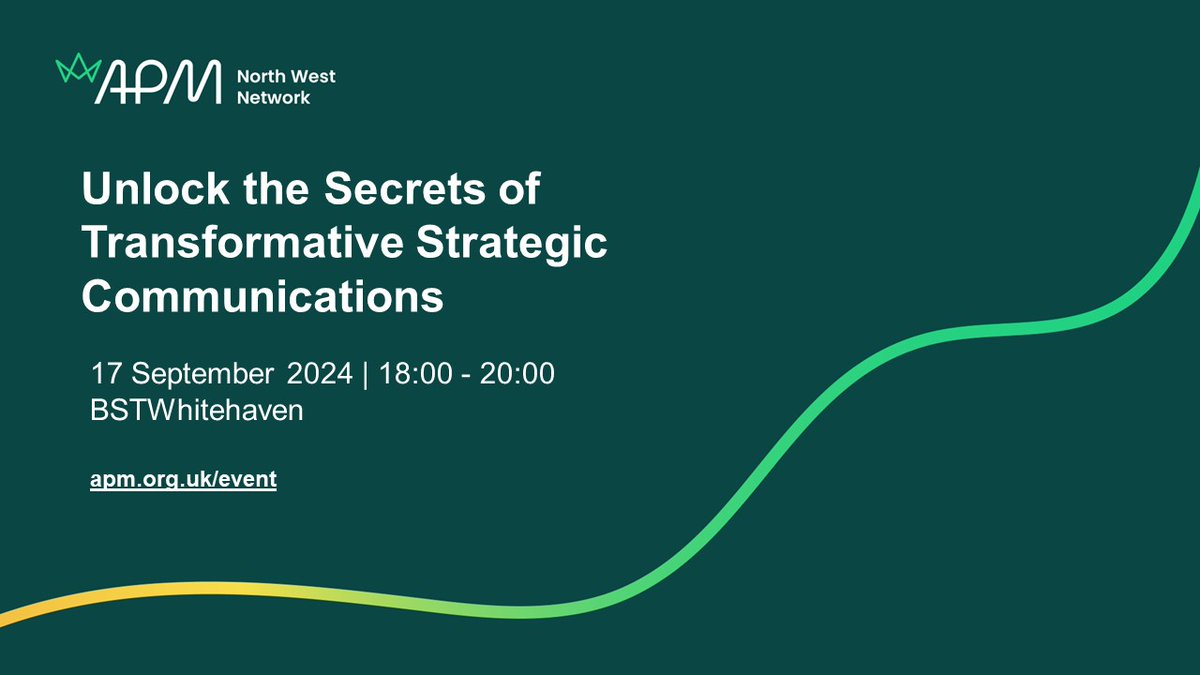 APM Events (@apmevents) on Twitter photo 'Unlock the Secrets of Transformative Strategic Communications' on 17/9 in Whitehaven. Hosted by <a href="/APM_NW/">APM North West Network</a> event.apm.org.uk/NW170924 #pmot #apmweb 'Unlock the Secrets of Transformative Strategic Communications' on 17/9 in Whitehaven. Hosted by <a href="/APM_NW/">APM North West Network</a> event.apm.org.uk/NW170924 #pmot #apmweb