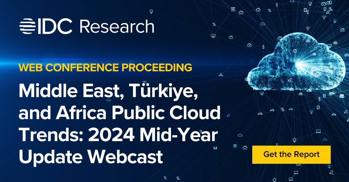 sheila_manek's tweet photo. 🚀 Join @IDC's 2024 Mid-Year Update Webcast on META Public #Cloud Trends! 📷 Gain insights on hybrid multi-cloud, AI integration, management challenges, and cloud economics.
Don't miss out!
Link: https://t.co/pUn8XBmBtz
#CloudTrends #METARegion #IDCWebinar @IDCMEA https://t.co/f8WR1QsTXf