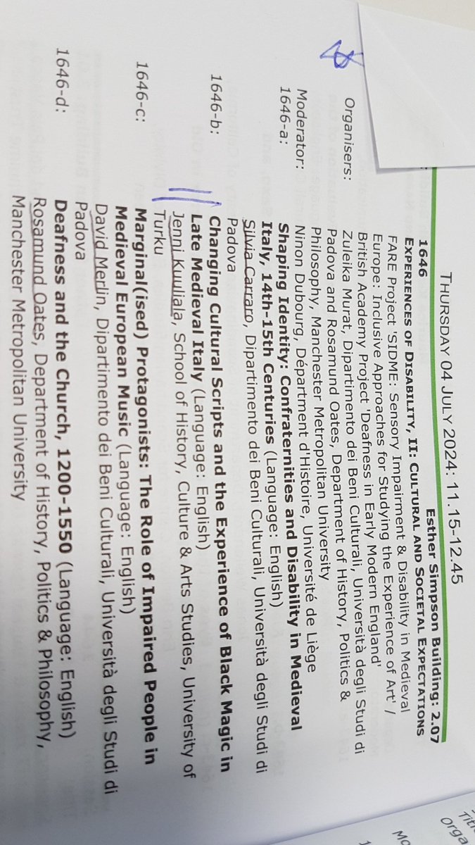 Still <a href="/IMC_Leeds/">IMC_Leeds</a> ! Now #s1646 Experiences of Disability II: Cultural and Societal Expectations.