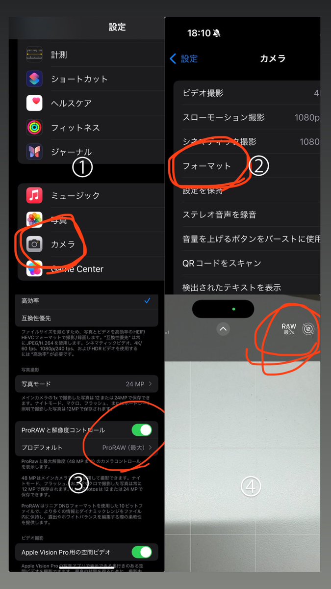 HALchandesu's tweet photo. 【🌺ご参考までﾚﾆ🌺】

FEARNADA撮影タイム時、ProRAW設定してみて下さﾚゝ💖🌺これ“iPhone”でクッキリ写真を撮る方法（＾＿＾）☆
もちろん4K動画を撮れれば良ﾚゝヶﾄﾞアレゎ3〜4分で5GBを失うのでσ^_^;ｩﾁﾗ容量🈚️民ﾋﾟｰﾌﾟﾙの方々ゎ🈚️ぃﾅょりﾚﾆ推しを収めましょぉの巻☆

#LE_SSERAFIM https://t.co/8GaQaBEiEx