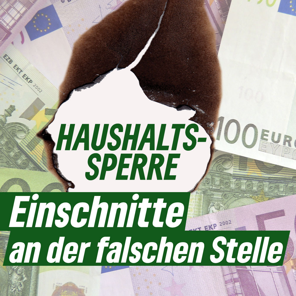 Einschnitte an der falschen Stelle -  
wir tragen Haushalts-Eilverfügung nicht mit. Gespart wird an der falschen Stelle.  Es werden wichtige Projekte ausgebremst, wie das Förderprogramm  CO2-Einsparung oder der Ausbau Radverkehrsinfrastruktur #Erlangen gl-erlangen.de/eilverfuegung
