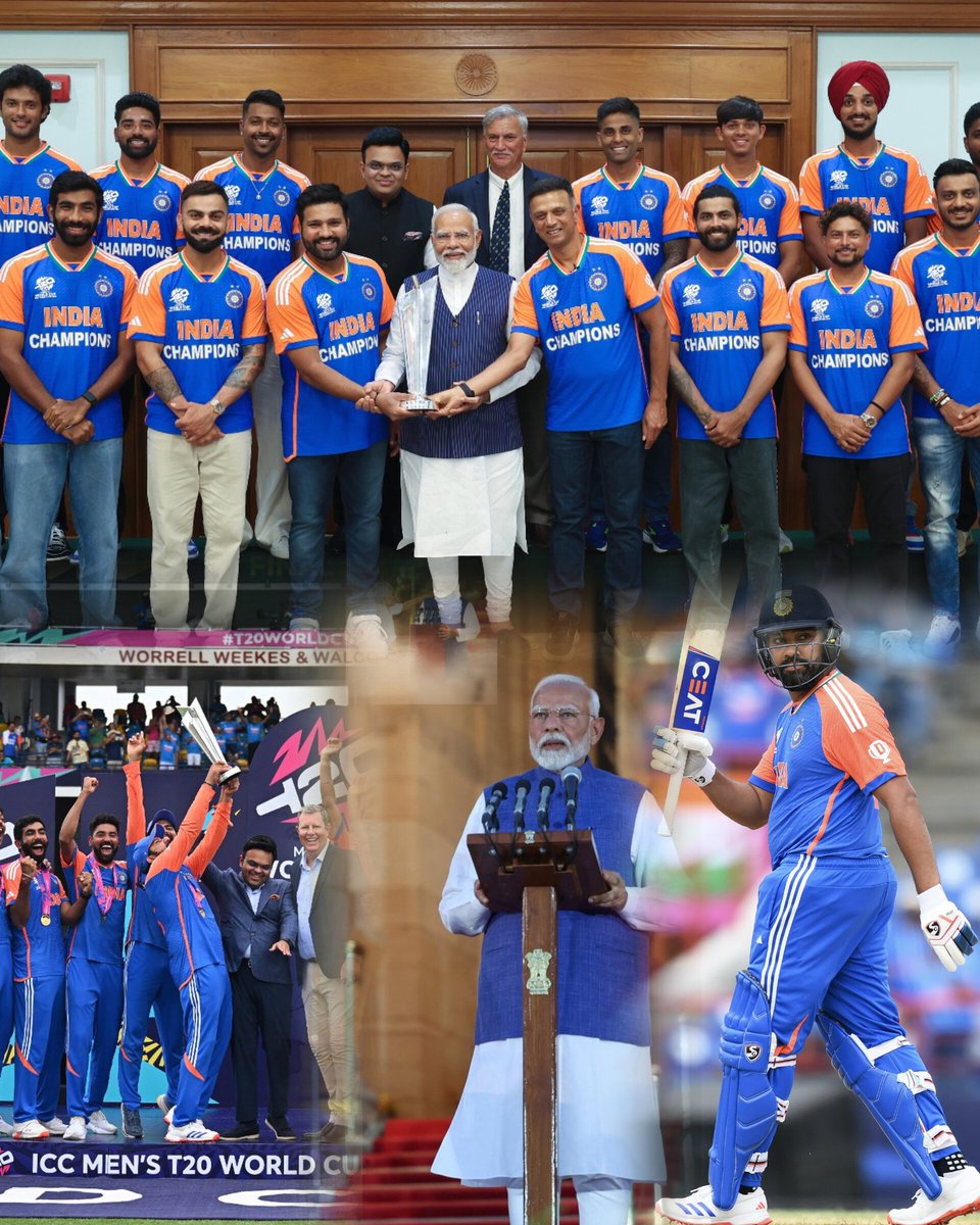 Ayodhyaraj257's tweet image. 2024 के विश्वविजेता एक फ्रेम में।🏆🏏🚩
Welcome Team Bharat🚩🏆🏏
  ✨जय हिन्द।🙏🚩
       ✨जय भारत।🙏🚩
@BCCI
#ModiAgain
#TeamIndia 
#T20WorldChampion