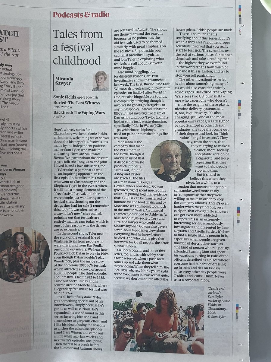 GraceReeve's tweet image. I’m thrilled to see such kind words in the @guardian for ‘Sonic Fields’, the documentary series I’ve been working on - it’s a love letter to the UK’s festival scene. No one deserves this recognition more than Sam!