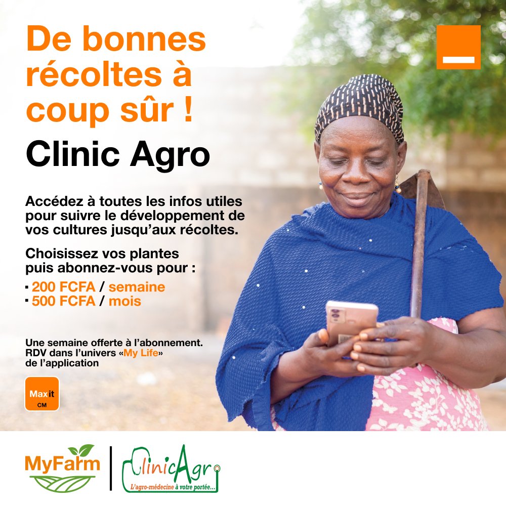 Grâce à <a href="/ClinicAgro/">ClinicAgro(Fund raising)</a>, Désormais, planifiez vos tâches agricoles et détectez les maladies de vos plantes 🦠en fonction de votre localité 🌧️ ☀️à partir de 200 U 😌😌

RDV sur l'univers MyLife dans Maxit bit.ly/MaxitBundles

#maxit #myfarm #agriculture #cameroon