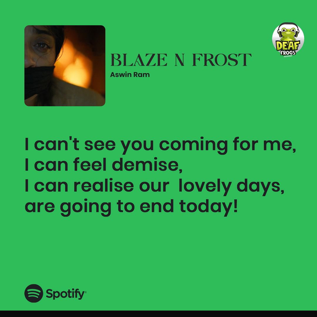 Looking for a love note for your special one? Make notes from the Lyrical video of “BLAZE N FROST” from PVKK, now streaming on Youtube.
#blazenfrost #pvkk #deaffrogs #deaffrogsrecords #deaffrogsofficial #deaffrogsexclusive #musiclabel #trendingsongs #lyricvideo #englishsong #meme