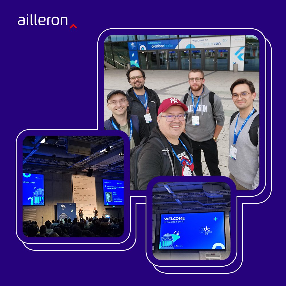 AilleronSA's tweet photo. Warm greetings from our #AilleronExperts who attend droidcon and @FlutterconWorld Europe 2024 in Berlin! Over the next 3 days, they'll dive into the latest #Flutter trends, enhance their #Kotlin #Multiplatform knowledge, and connect with fellow developers worldwide. 🚀 https://t.co/nNQ3p8qVqG