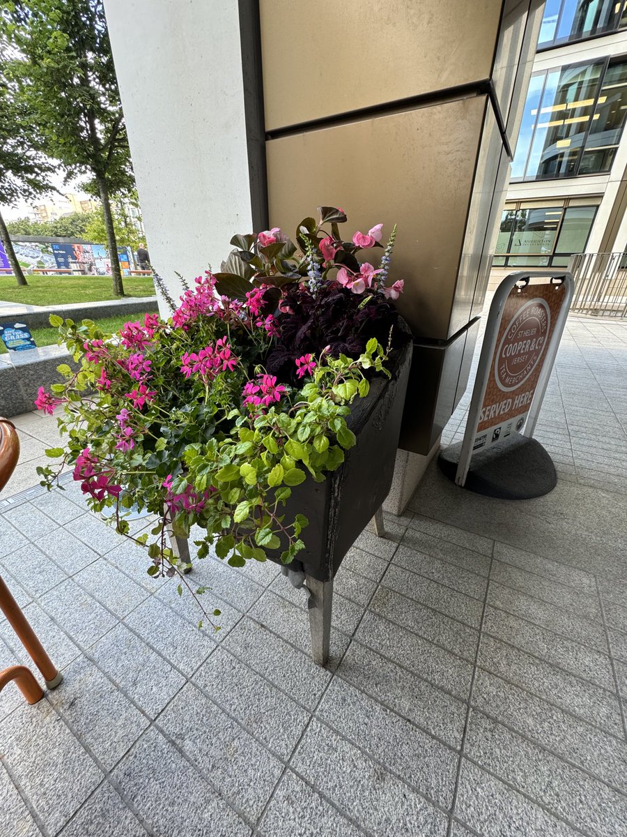 Amazing job done by ⁦<a href="/StHelierJsy/">Parish of St Helier</a>⁩ parks and gardens. Up cycling our old seating and adding to the ambiance of Trenton square which looks spectacular. Well done ⁦<a href="/JerseyDevCo/">Jersey Develop Co</a>⁩