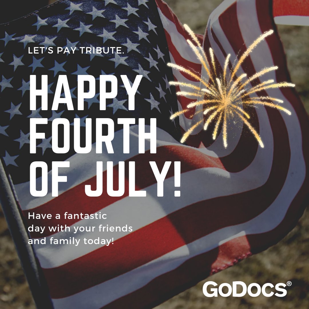 1GoDocs's tweet image. Happy Fourth of July! 🎆 

Today we celebrate freedom, unity, and the American spirit. 

Wishing everyone a joyful and safe Independence Day! 🇺🇸 

#FourthOfJuly #GoDocsCelebrates #GoDocs