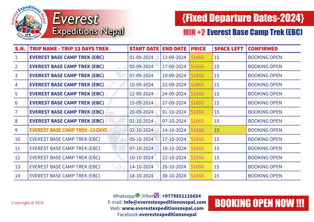 8848meverest's tweet photo. #everestbasecamptrek #Fixed #departure dates for 2025 #everestexpeditionsnepal #Bookingopen https://t.co/a8zzKEAquz