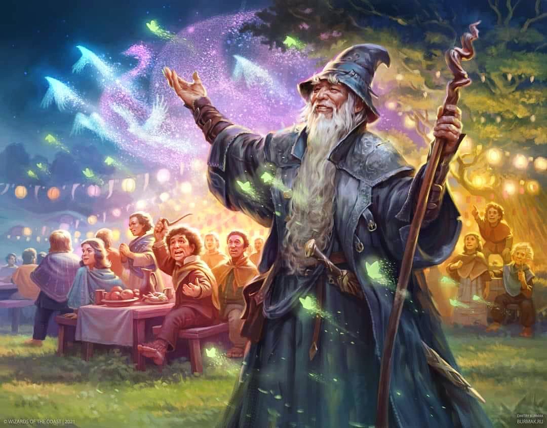 Fun LOTR Fact for July 4th: 

Tolkien wrote that the reason Gandalf used fireworks with the Hobbits was because he was the bearer of the ring of fire (Narya) and that was the most “child-like” way to express his power around them.