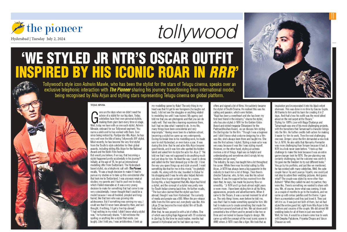 The Pioneer South (@featurespioneer) on Twitter photo Tolly lead by <a href="/SinhaTejal/">TejalSinha</a>
Since being noticed by <a href="/alluarjun/">Allu Arjun</a> , he has very well won the title of being Tollywood’s BFF stylist. He and actor #AlluArjun became good friends and it was Allu who spotted his hidden talent and asked him to style the actor for Arya 2! Tolly lead by <a href="/SinhaTejal/">TejalSinha</a>
Since being noticed by <a href="/alluarjun/">Allu Arjun</a> , he has very well won the title of being Tollywood’s BFF stylist. He and actor #AlluArjun became good friends and it was Allu who spotted his hidden talent and asked him to style the actor for Arya 2!