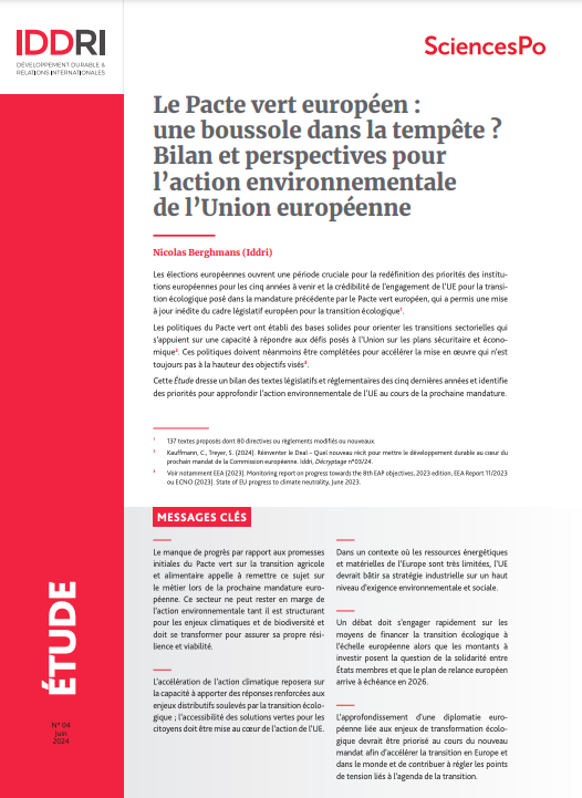 [NOUVELLE ÉTUDE] #GreenDeal : quel bilan et quelles priorités pour l'action environnementale de l'#UE pour la prochaine mandature ? 
Éléments de réponse dans cette nouvelle étude de <a href="/n_berghmans/">Nicolas Berghmans</a>👉iddri.org/fr/publication…