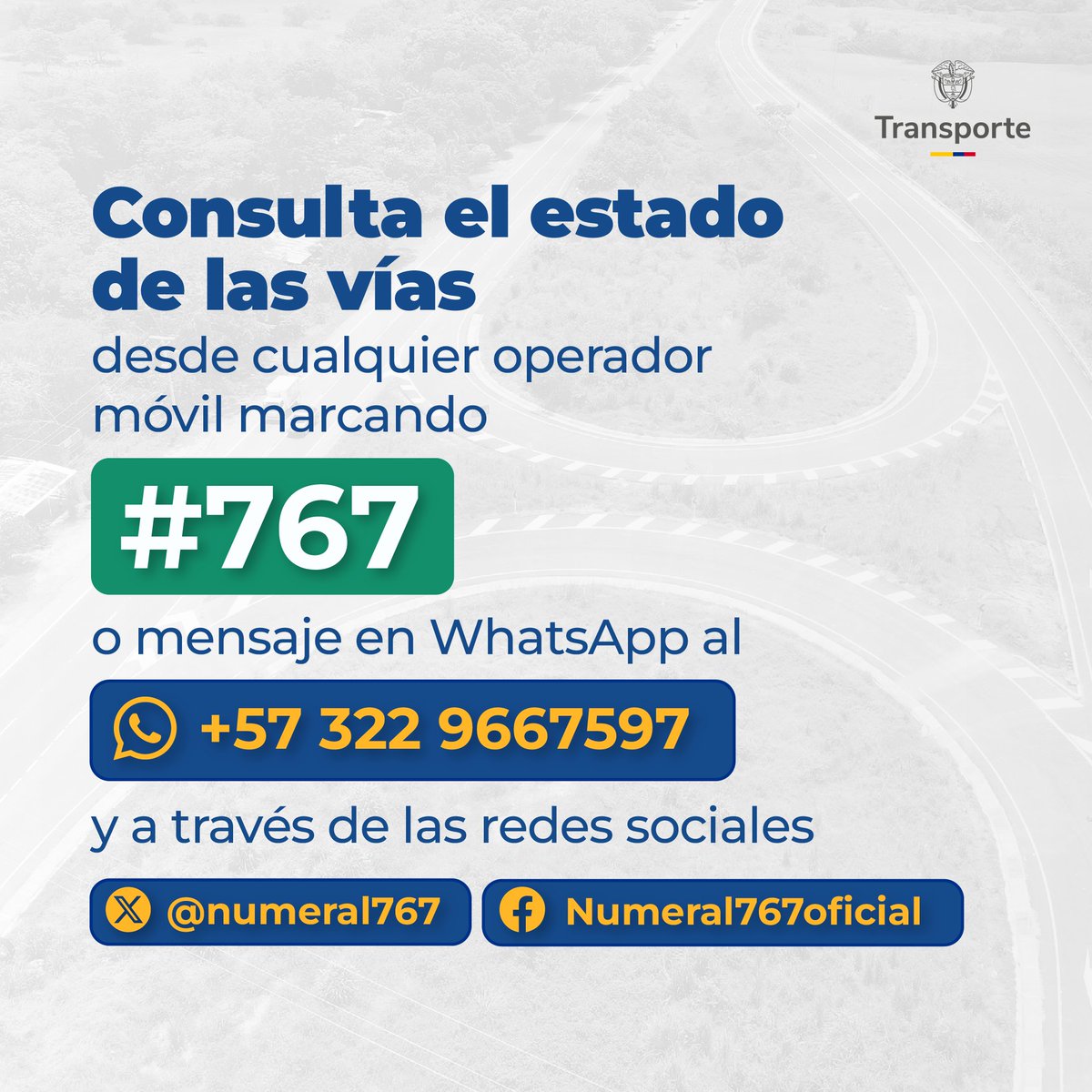 ANI_Colombia's tweet photo. La temporada de lluvias ha llegado y con ella el fenómeno de La Niña. Recuerda que el #767 de @InviasOficial es tu asistente personal para tu viaje por carretera. ¡Infórmate y viaja seguro! ☔🚗 https://t.co/G3fP9zufKM