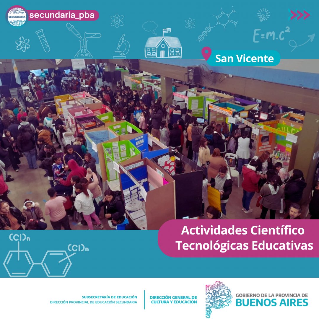 SecundariaDGCYE's tweet photo. 👩🏽🔬👨🏽🔬 Feria de actividades Científico Tecnológicas 🧬
El Equipo de Gestión Curricular de la #DPESec acompañó las ferias distritales de #Cañuelas, #SanVicente, #Zárate , #Ituzaingó y #VicenteLópez que se están desarrollando en todo el territorio provincial. (+) https://t.co/z5vsHmT1jP