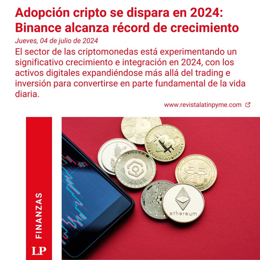 🚀 Adopción Cripto en 2024: Binance Líder en Crecimiento 

🔹 Comercios que aceptan cripto: +42% 
🔹 Inversiones en cajeros: $181M
🔹 Binance Academy: 928,000 nuevos usuarios 

El futuro de las criptomonedas es brillante. 🌟

🔗 lnkd.in/eaFiWP7p

#Criptomonedas #Binance