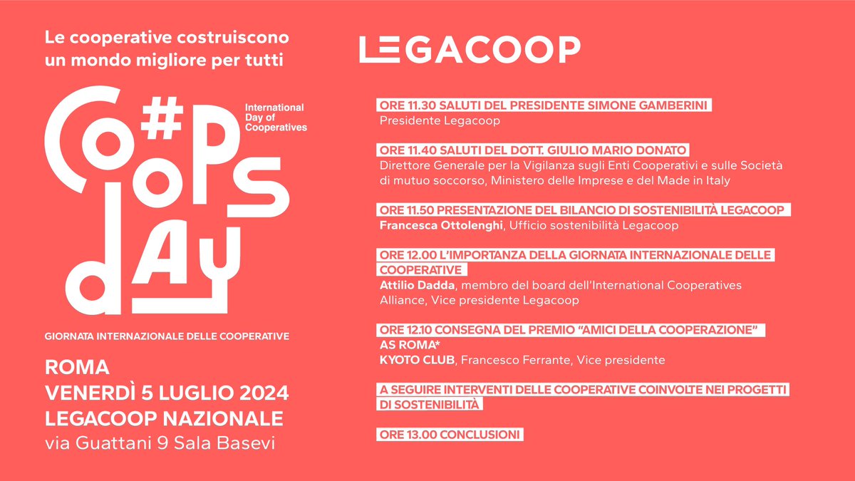 Domani ritiro con orgoglio un premio che <a href="/LegacoopN/">Legacoop Nazionale</a> ha voluto dare al <a href="/Kyoto_Club/">Kyoto Club</a> per la sua campagna dei <a href="/GreenHeroesKC/">Green Heroes</a> promossa da @GassmanGassmann e ideata da <a href="/A_LisaCorrado/">Annalisa Corrado</a>.
Con noi ci saranno anche tante cooperative #greenheroes come <a href="/enostra/">ènostra</a> e #TerraFelix