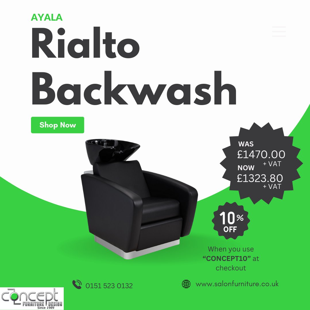 Rialto Backwash - 10% OFF 

SHOP: salonfurniture.co.uk/rialto-backwash

#backwash #salonfurniture #salons #salonbackwash #conceptsalon