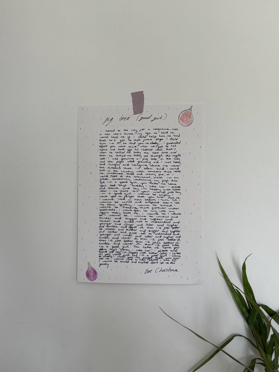 fig tree tomorrow, I can’t breathe…
In the meantime, I want to send one of you this lyric sheet, handwritten by yours truly. To be in for a chance of winning, like and retweet this, and make sure you’re following me on here and on Instagram 🤝🏻❤️‍🩹 ends @ midnight tonight (bst) <3