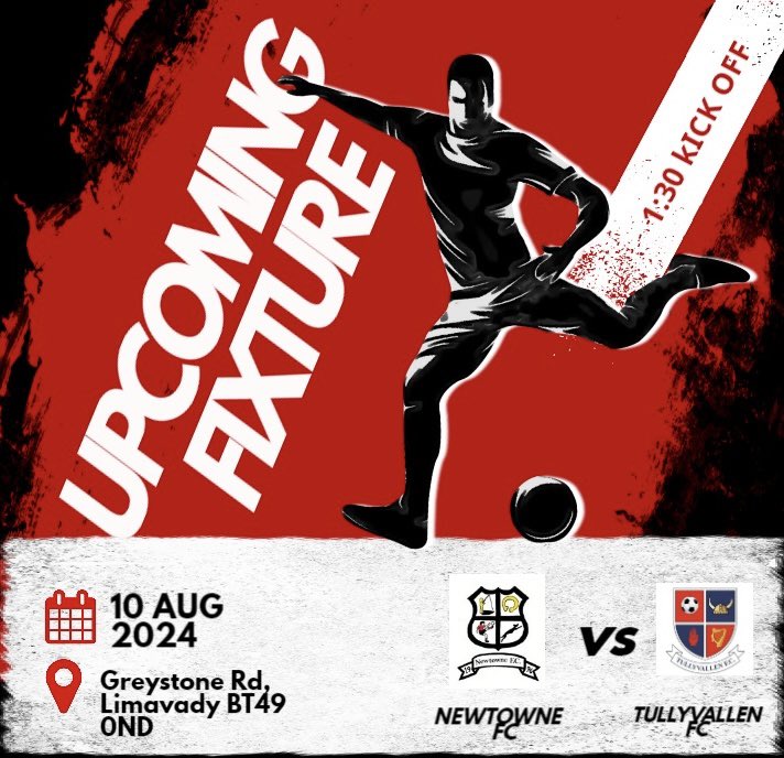 First round draw for the Irish cup is a home fixture to Tullyvallen FC. 

Game to take place on 10th of August with a 1:30 kick off. 

All support is welcome 🔴⚫️