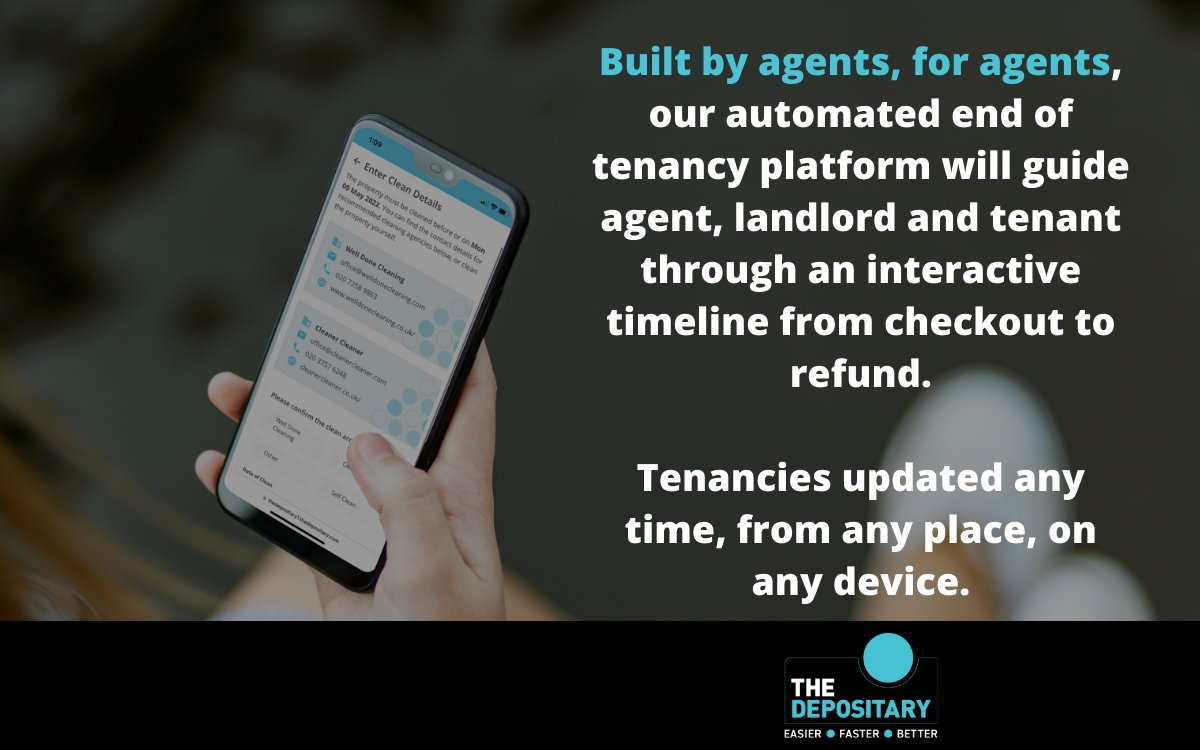 Find out how The Depositary can help reduce calls, automate emails and speed up deposit return times by booking a demo at thedepositary.com