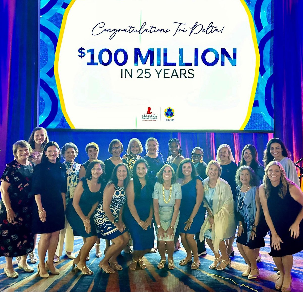ProuDDD of our sisterhood! $100 million in 25 years raised &amp; donated to <a href="/StJudeResearch/">St. Jude Research</a>, providing help &amp; hope to children fighting cancer. Thanks to everyone responsible &amp; to those who work with these amazing families every day, including <a href="/TriDelta/">Tri Delta</a>’s own Dr. Beth!