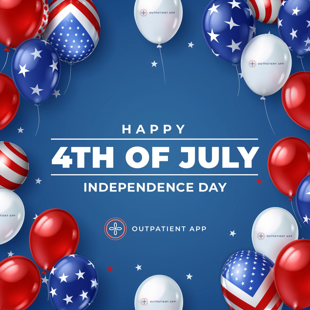 OutpatientApp's tweet photo. Whether you're enjoying a barbecue, watching fireworks, or spending time with loved ones, may your day be filled with joy, pride, and gratitude.

🇺🇸 Here's to the freedom we cherish and the country we love. Happy 4th of July! 🇺🇸

#FourthOfJuly #IndependenceDay #USA #Celebration https://t.co/xfrejD3VGH