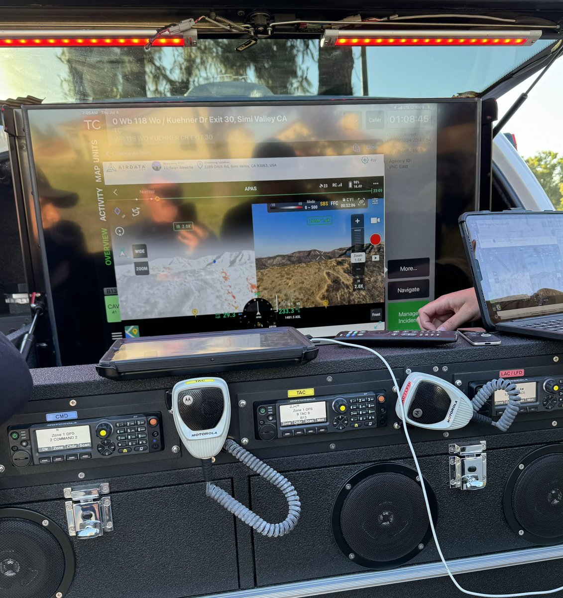 VCFD_PIO's tweet photo. The #sharpfire is now at 60% containment and has held at 133 acres. VCFD’s aerial drone operators surveyed the fire this morning to identify any remaining hot spots. This advanced technology enables firefighters to more quickly and safely manage brush fires and other incidents.
The response to this incident demonstrates how having the right resources, technology, and strong partnerships with local and regional fire and law enforcement agencies helps protect our communities.