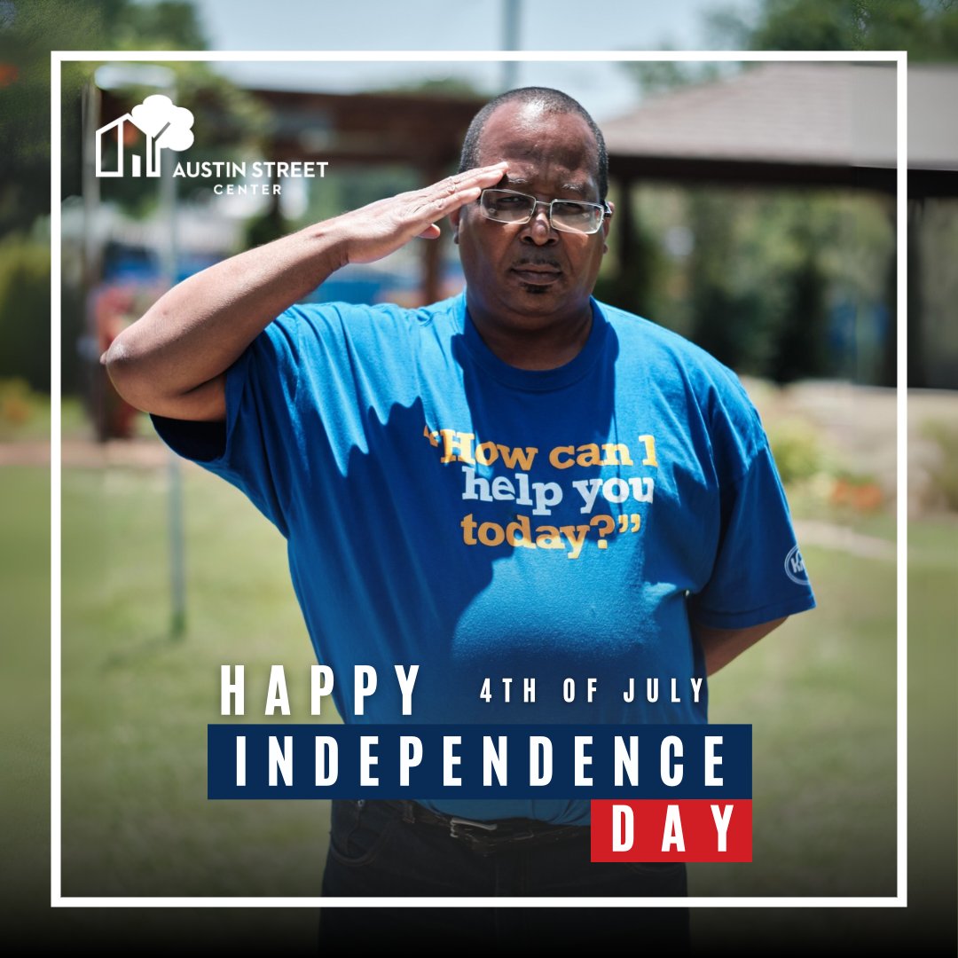AustinStreetCtr's tweet image. Today, as we honor #IndependenceDay, we salute to freedom not just for our nation but also for our neighbors at Austin Street Center who are transitioning from homelessness to independence. Together, we can #HelpThemHome. 🏠🇺🇸