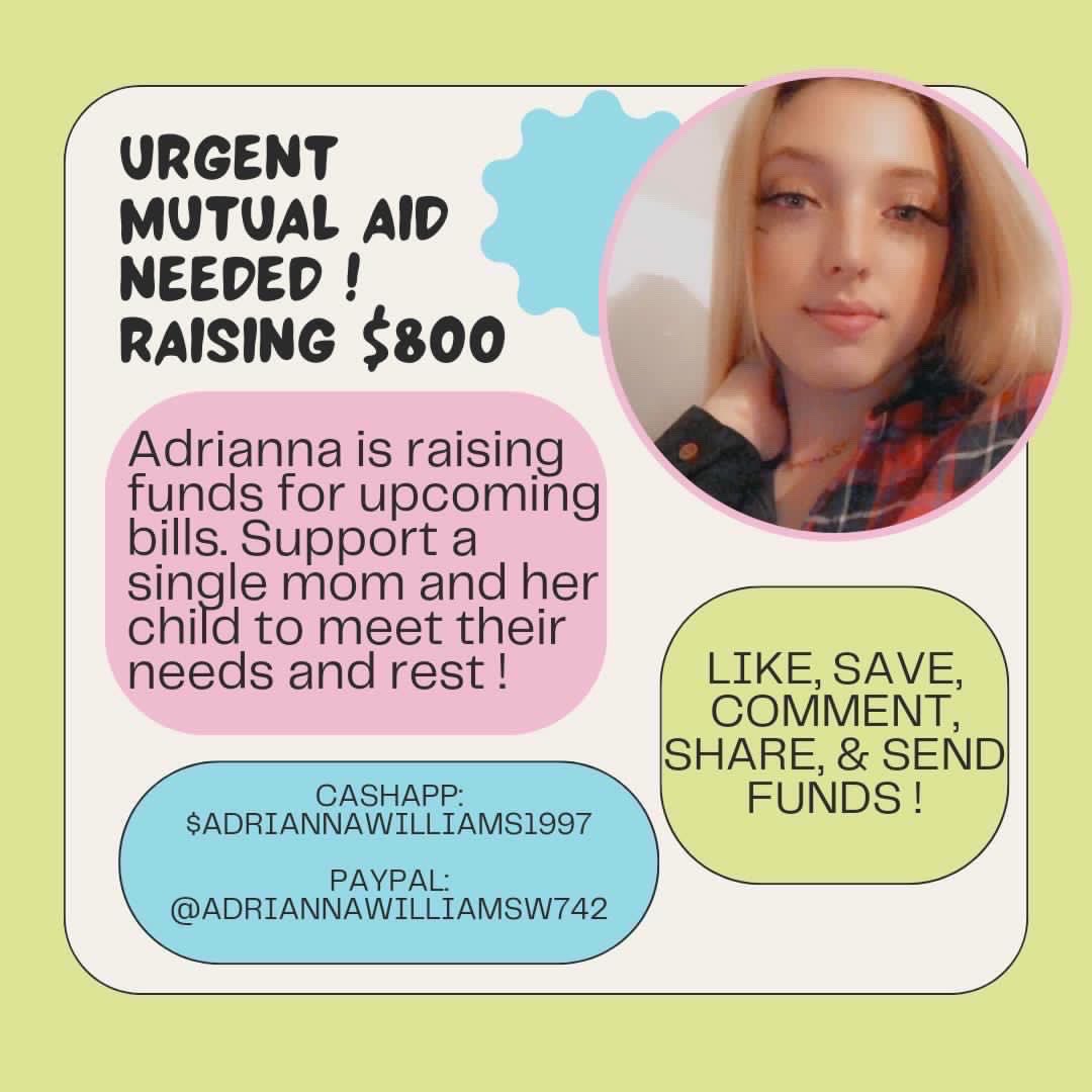 adriannaw1997's tweet image. Still no donations going on 7 months
💔💔💔July rent is due Could anyone donate or share on social media please maybe it will reach more folks? Can anyone please send to a few folks.