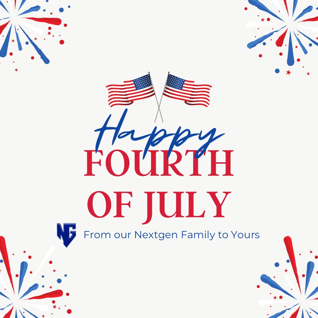 Happy 4th of July from all of us at NextGen Academy! 🎆🇺🇸 Enjoy the celebrations and have a fantastic family filled day!